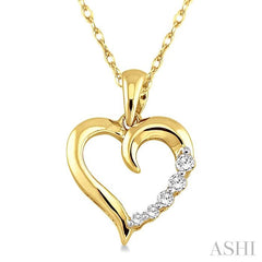 ASHI Heart Shape Journey Diamond Fashion Pendant 93669PPFXPDYG