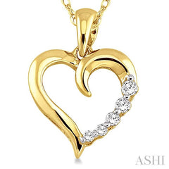 ASHI Heart Shape Journey Diamond Fashion Pendant 93669PPFXPDYG
