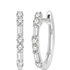 Parkplace Jewelers Baguette Diamond Huggie Earrings 682V5PPFSERWG