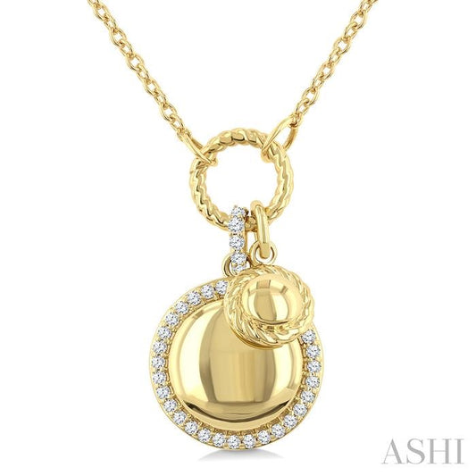 ASHI Circle Charm Diamond Fashion Pendant 938A8PPTGPDYG-RD