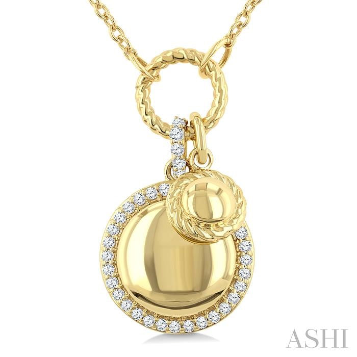 ASHI Circle Charm Diamond Fashion Pendant 938A8PPTGPDYG-RD