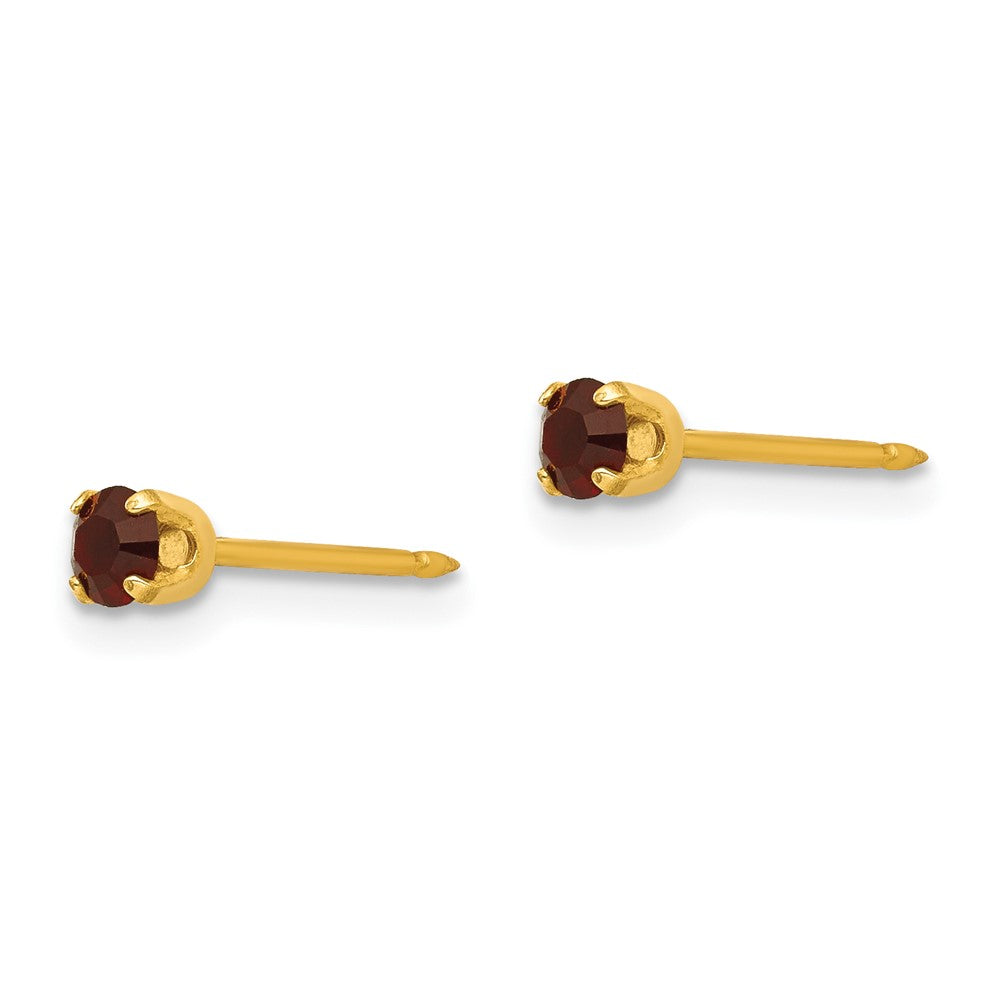 93E Inverness 14k 3mm January Crystal Birthstone Post Earrings