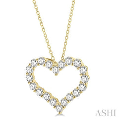 ASHI Heart Shape Diamond Fashion Pendant 94050PPFHPDYG-4.00