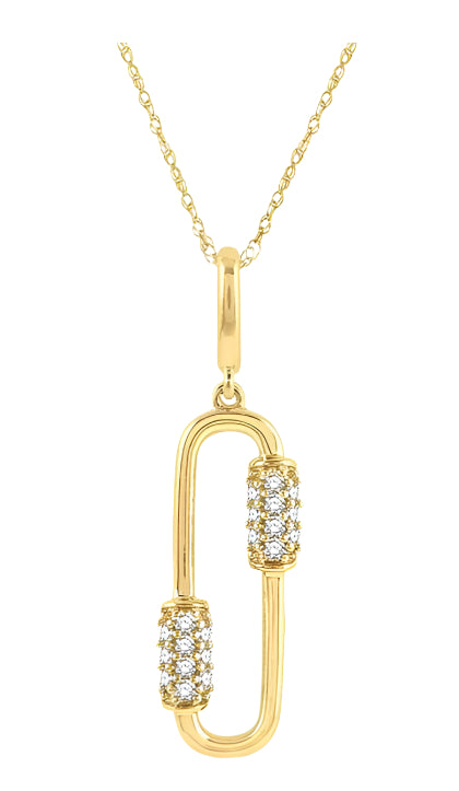 Parkplace Jewelers Paper Clip Diamond Fashion Pendant 911F8PPTSPDYG