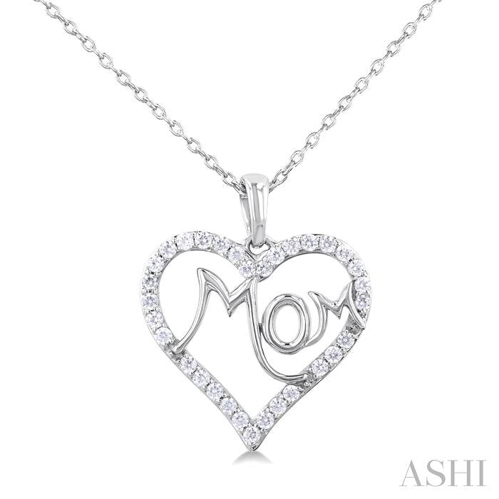 ASHI Mom Heart Shape Diamond Fashion Pendant 94166PPTSPDWG