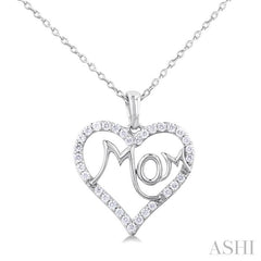 ASHI Mom Heart Shape Diamond Fashion Pendant 94166PPTSPDWG