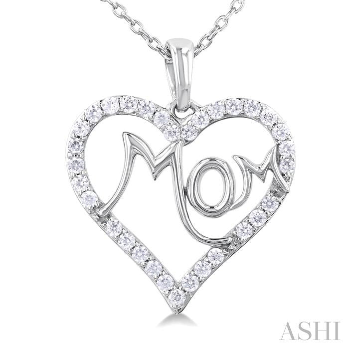 ASHI Mom Heart Shape Diamond Fashion Pendant 94166PPTSPDWG