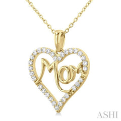 ASHI Mom Heart Shape Diamond Fashion Pendant 94166PPTSPDYG