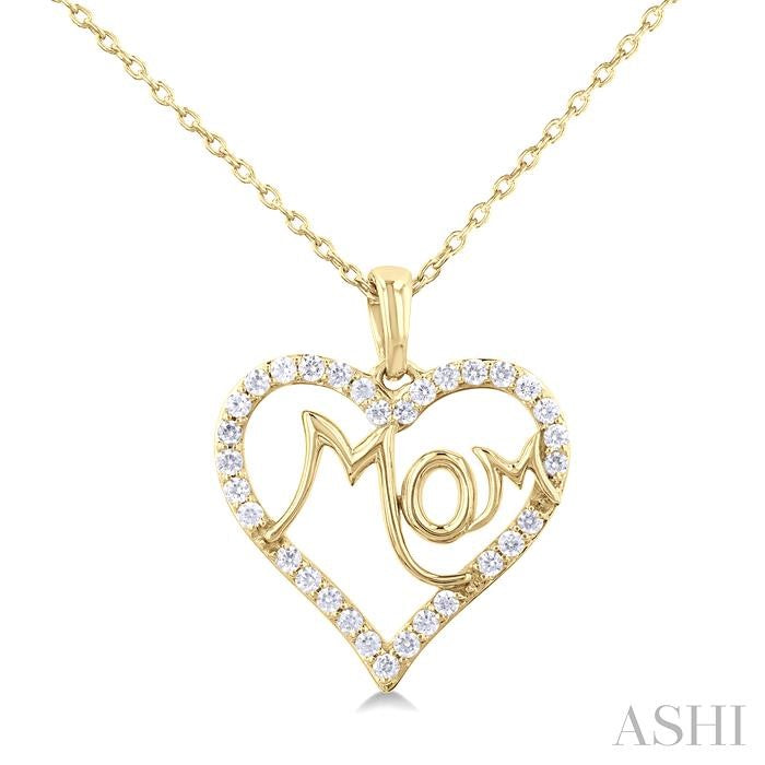 ASHI Mom Heart Shape Diamond Fashion Pendant 94166PPTSPDYG