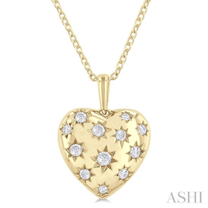 ASHI Puffed Heart Shape Diamond Pendant 94188PPTGPDYG