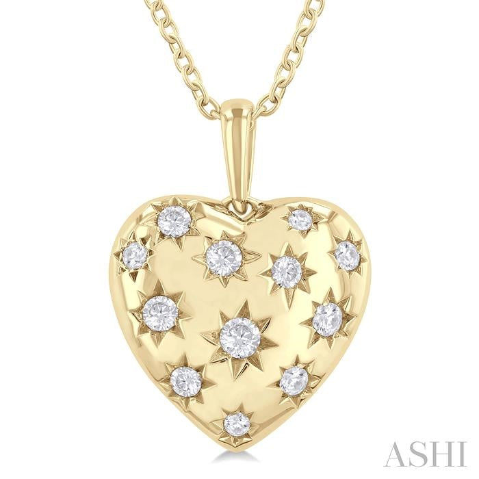 ASHI Puffed Heart Shape Diamond Pendant 94188PPTGPDYG