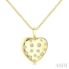 ASHI Puffed Heart Shape Diamond Pendant 94198PPTGPDYG