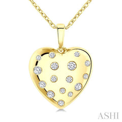 ASHI Puffed Heart Shape Diamond Pendant 94198PPTGPDYG