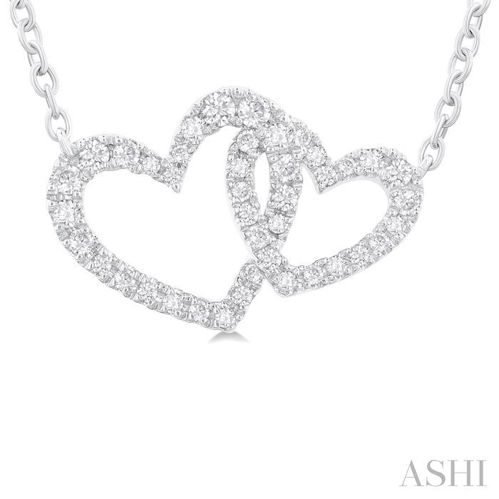 ASHI Double Heart Shape Diamond Fashion Pendant 94216PPTGPDWG