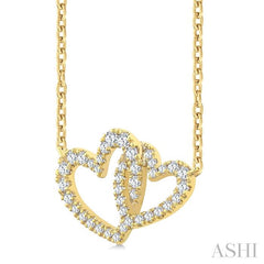 ASHI Double Heart Shape Diamond Fashion Pendant 94216PPTGPDYG