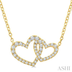 ASHI Double Heart Shape Diamond Fashion Pendant 94216PPTGPDYG