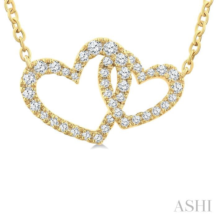 ASHI Double Heart Shape Diamond Fashion Pendant 94216PPTGPDYG