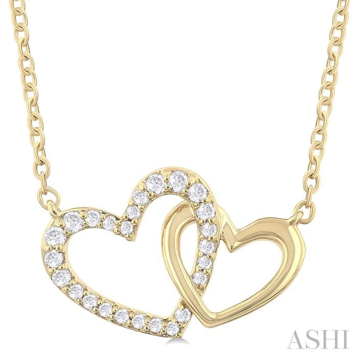 ASHI Double Heart Shape Diamond Fashion Pendant 94228PPTGPDYG