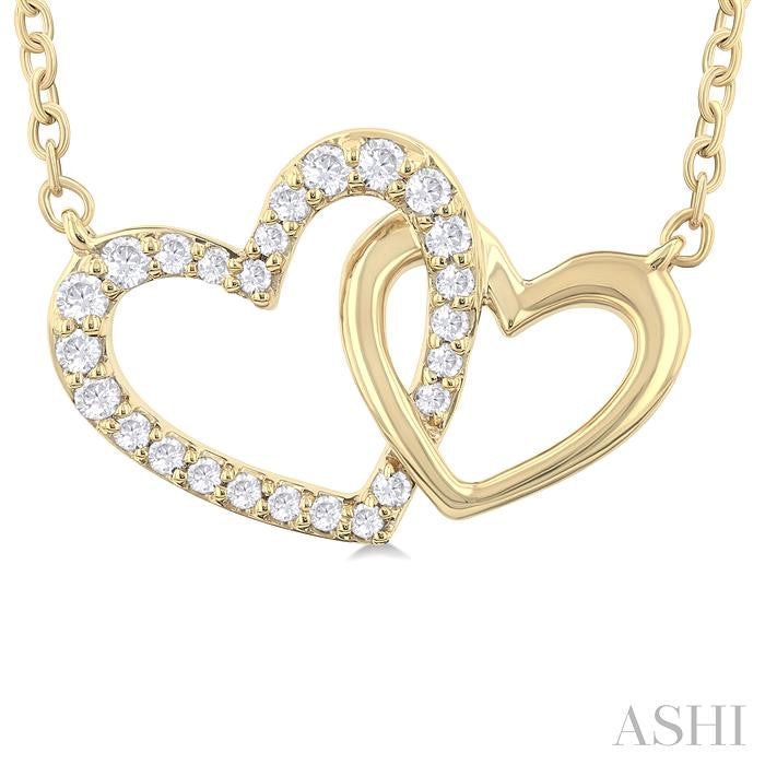 ASHI Double Heart Shape Diamond Fashion Pendant 94228PPTGPDYG