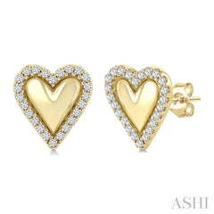 ASHI Petite Heart Diamond Fashion Earrings 94277PPTSERYG