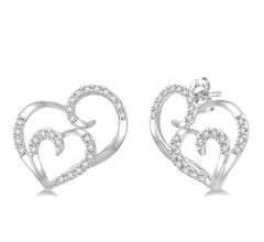 Parkplace Jewelers Double Heart Shape Diamond Fashion Earrings 93848PPTSERWG