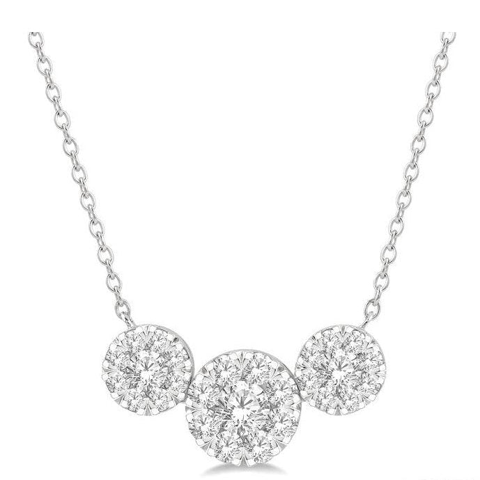 Parkplace Jewelers Round Shape Past Present & Future Lovebright Essential Diamond Necklace 99622PPFVNKWG