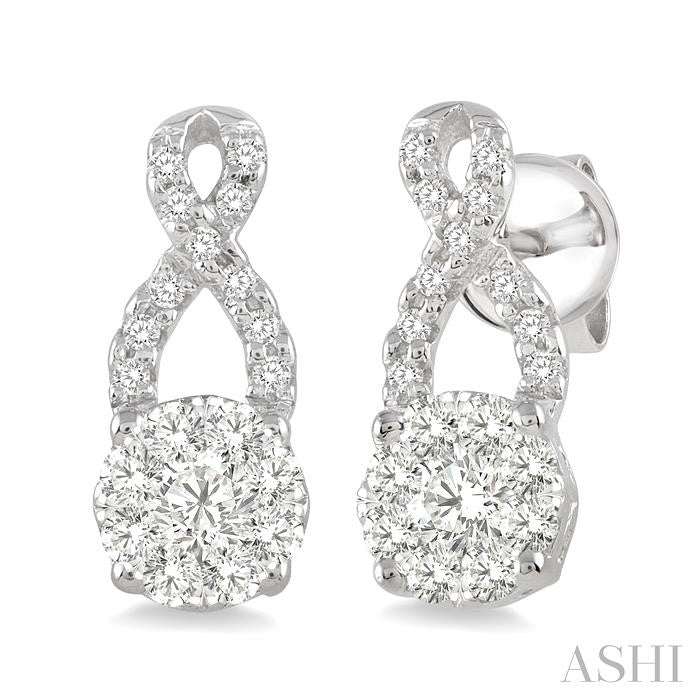 ASHI Round Shape Lovebright Diamond Earrings 94885PPFGERWG
