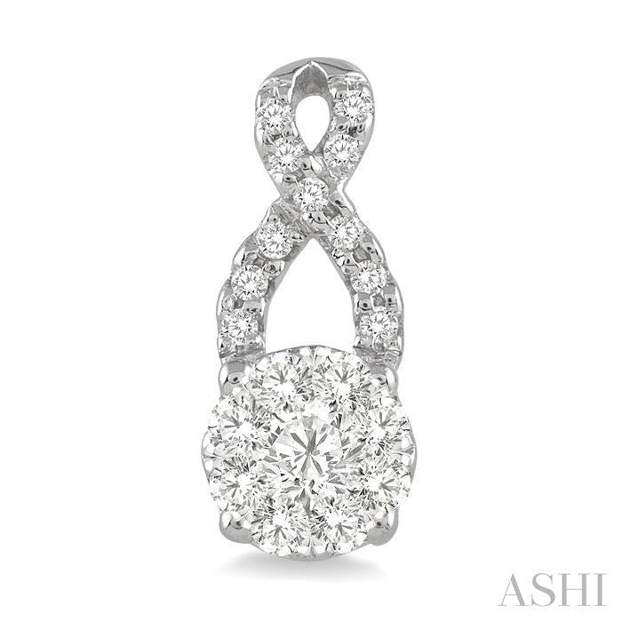ASHI Round Shape Lovebright Diamond Earrings 94885PPFGERWG