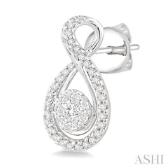 ASHI Round Shape Lovebright Diamond Earrings 94903PPFGERWG