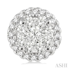 ASHI Round Shape Halo Lovebright Essential Diamond Earrings 94911PPFGERWG