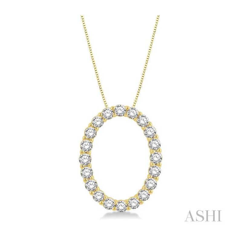 ASHI Oval Shape Diamond Pendant 901H2PPFGPDYG