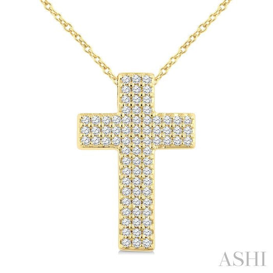 ASHI Pave Set Cross Diamond Fashion Pendant 951E5PPTGPDYG-CR