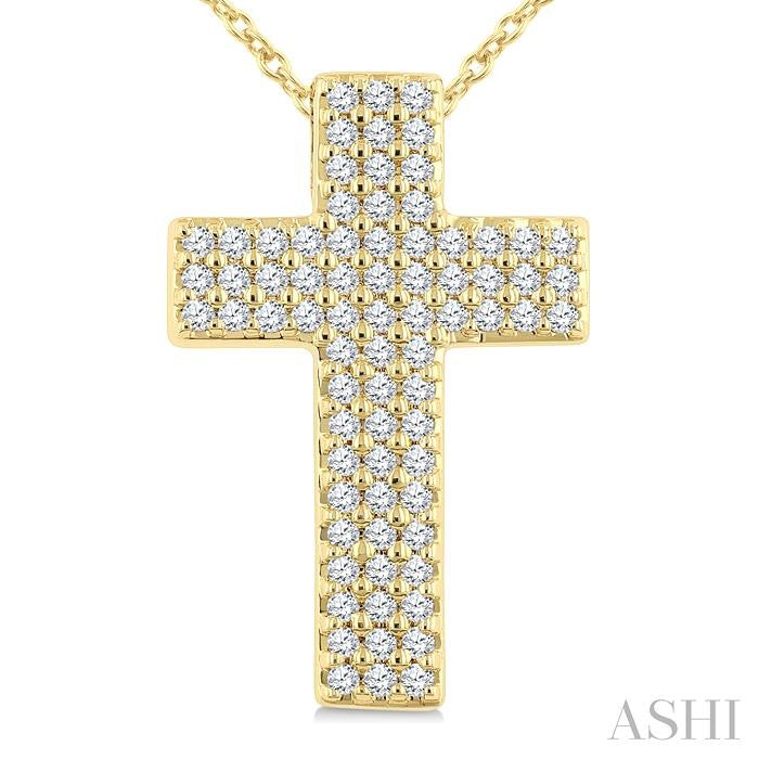 ASHI Pave Set Cross Diamond Fashion Pendant 951E5PPTGPDYG-CR