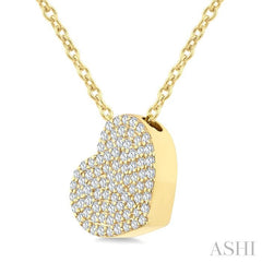 ASHI Pave Set Heart Shape Diamond Fashion Pendant 951E5PPTGPDYG-HT