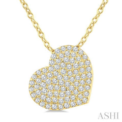 ASHI Pave Set Heart Shape Diamond Fashion Pendant 951E5PPTGPDYG-HT