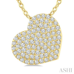 ASHI Pave Set Heart Shape Diamond Fashion Pendant 951E5PPTGPDYG-HT