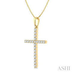 ASHI Cross Diamond Fashion Pendant 952D6PPFGPDYG
