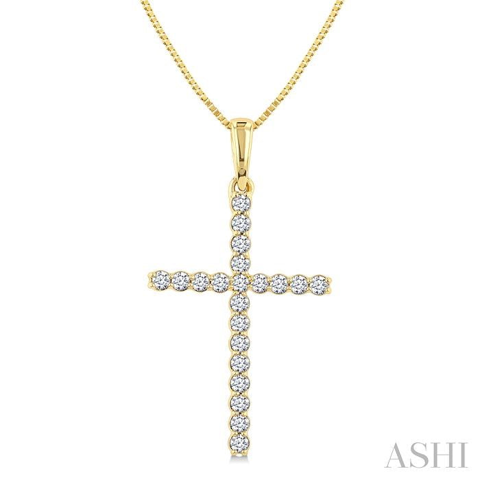 ASHI Cross Diamond Fashion Pendant 952D6PPFGPDYG
