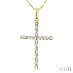 ASHI Cross Diamond Fashion Pendant 952D6PPFGPDYG
