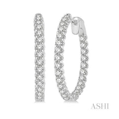 ASHI Inside-Out Diamond Hoop Earrings 622B0PPFGERWG-2.00