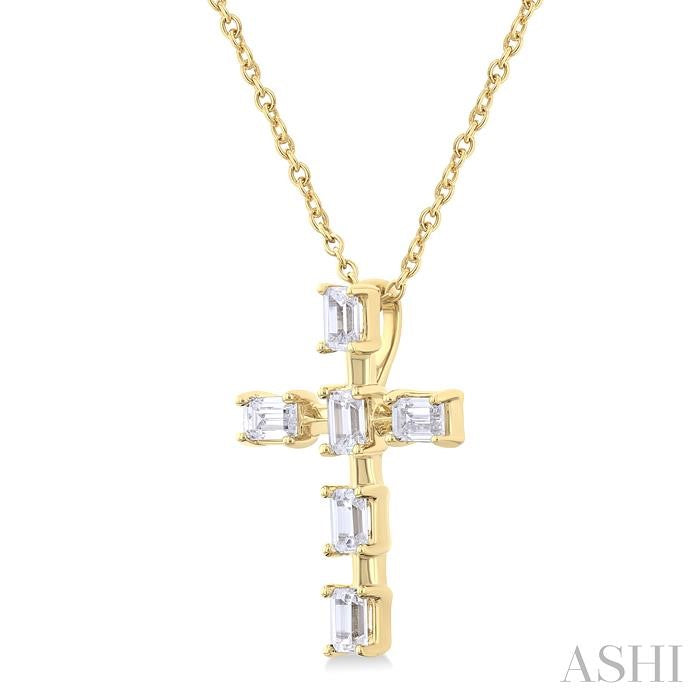 ASHI Cross Diamond Fashion Pendant 953C3PPFGPDYG
