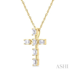 ASHI Cross Diamond Fashion Pendant 953C3PPFGPDYG