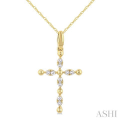 ASHI Cross Diamond Fashion Pendant 953D9PPTGPDYG