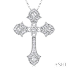 ASHI Cross Diamond Fashion Pendant 956C6PPFGPDWG