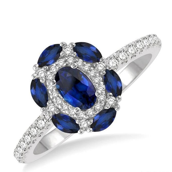 Parkplace Jewelers Oval Shape Gemstone & Halo Diamond Ring 41155PPFHSPWG