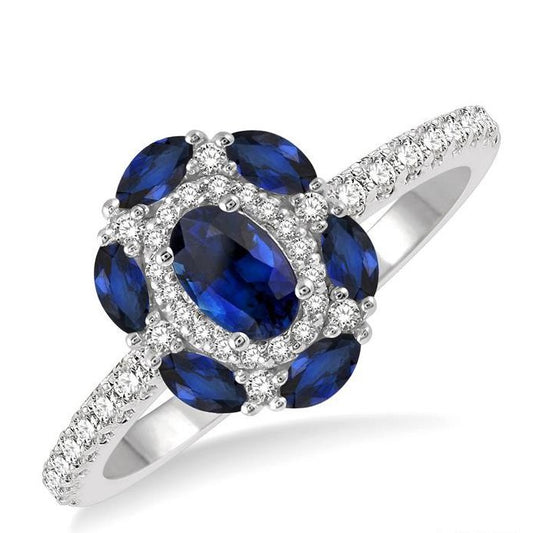 Parkplace Jewelers Oval Shape Gemstone & Halo Diamond Ring 41155PPFHSPWG