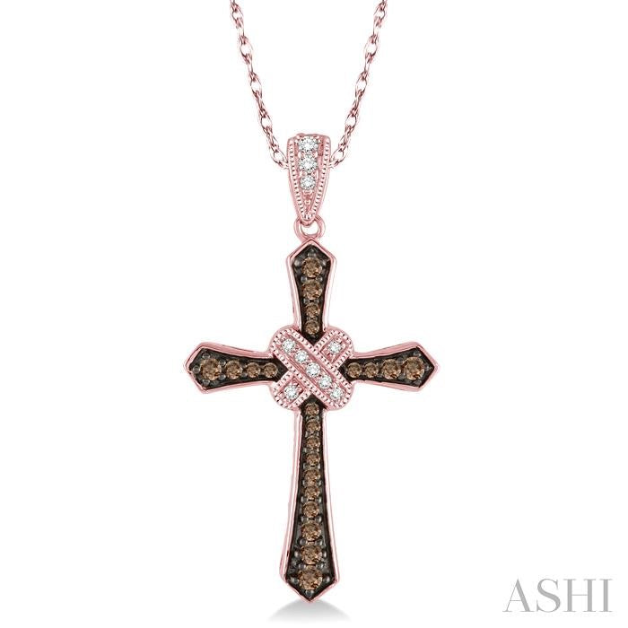 ASHI Cross Champagne Diamond Fashion Pendant 95786PPTSPDPG