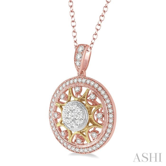 ASHI Circle Lovebright Diamond Fashion Pendant 95961PPFGPD3T