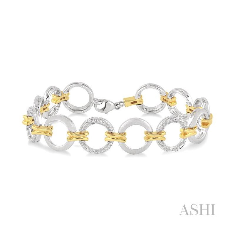 ASHI Silver Circle Diamond Fashion Bracelet 85358PPSSSLTB