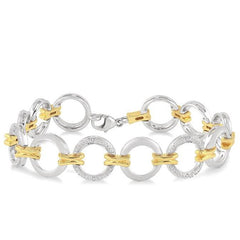 Parkplace Jewelers Silver Circle Diamond Fashion Bracelet 85358PPSSSLTB